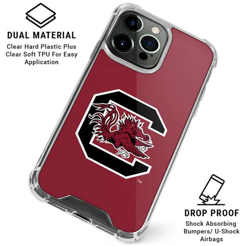 University of South Carolina Gamecocks Logo Red iPhone 16 Pro Clear Case